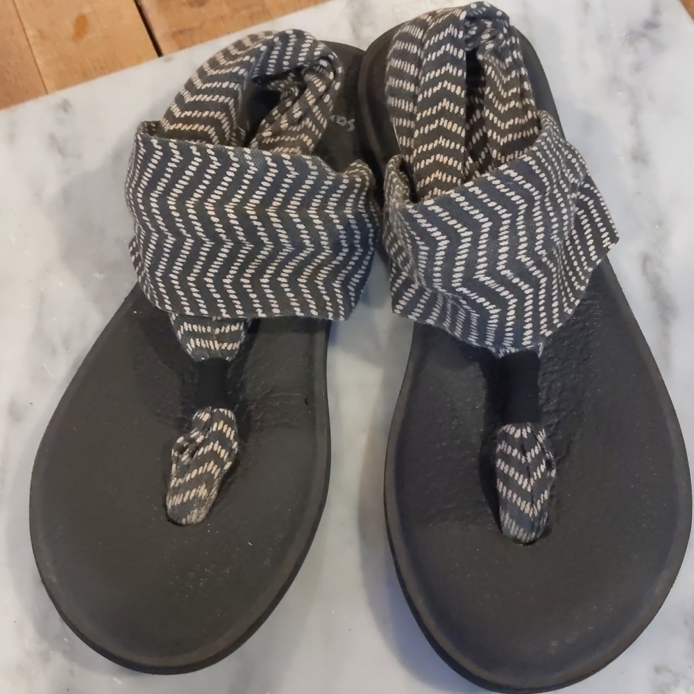Sanuk Sling 2 Black Natural Congo Yoga Shoes